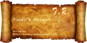 Tusák Roland névjegykártya